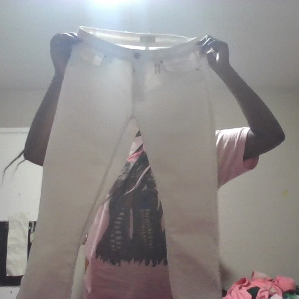 white zipper leg pants from 38 size 6